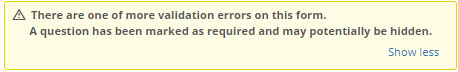 FormFlow validation error message.